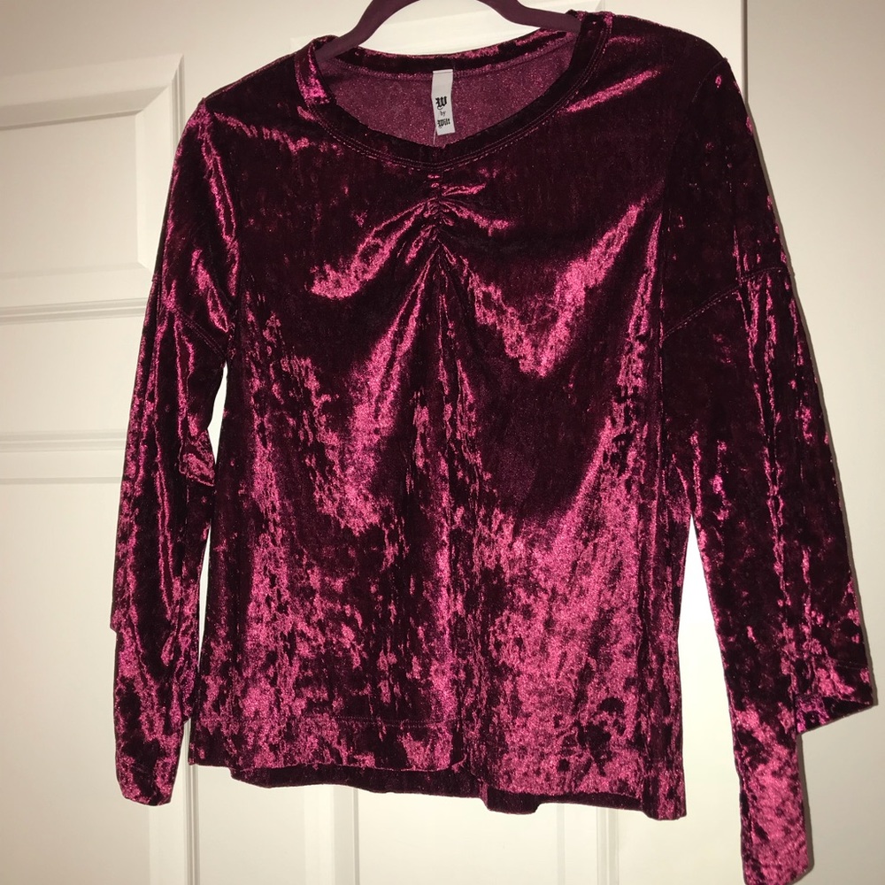 NWT Maroon Velvet Shirt